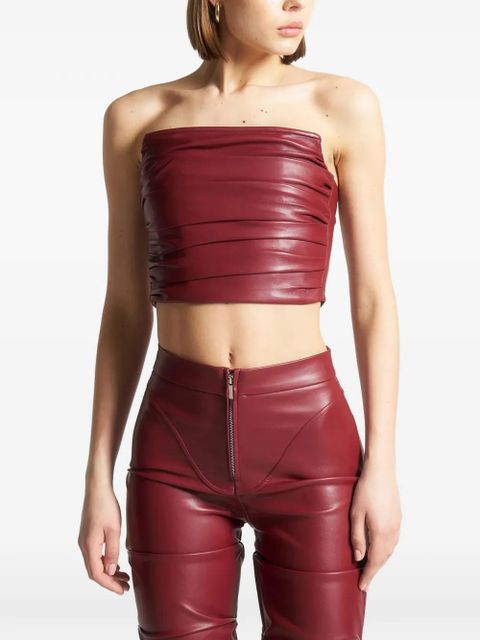Manière De Voir pleated zip-up corset top - Red - zdjęcie produktu nr 1