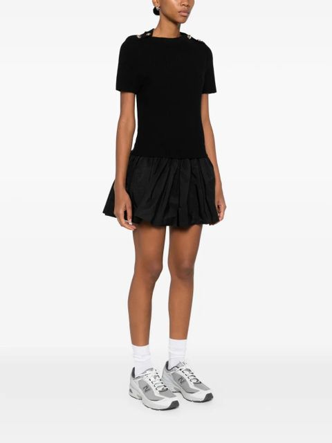 Maje bubble-hem short-sleeve mini dress - Black - zdjęcie produktu nr 2