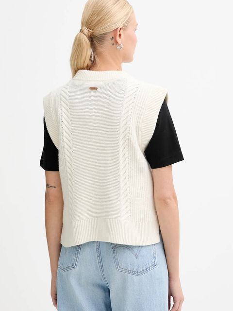 Levi's kamizelka z dodatkiem wełny damski kolor beżowy ciepły 0038D - zdjęcie produktu nr 2