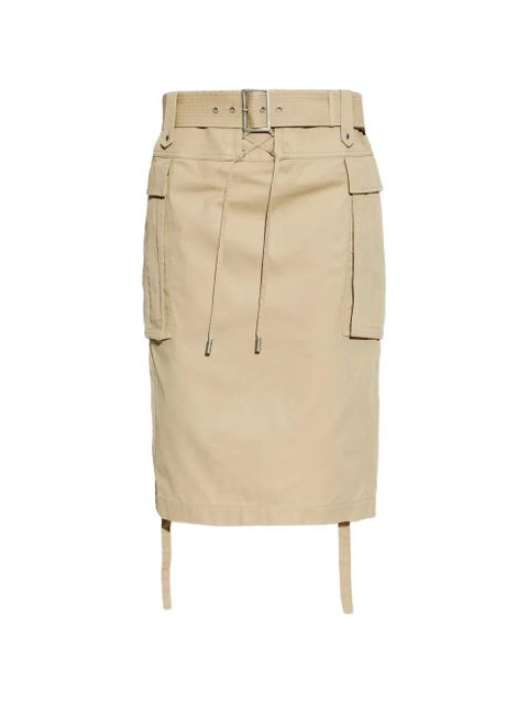 Alexander McQueen belted midi cargo skirt - Neutrals - zdjęcie produktu nr 1