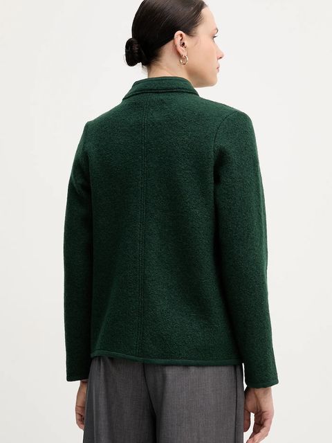 Hoss Intropia kurtka wełniana kolor zielony przejściowa 5432678