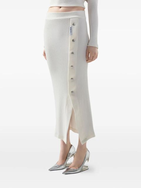 GCDS button ribbed skirt - Neutrals