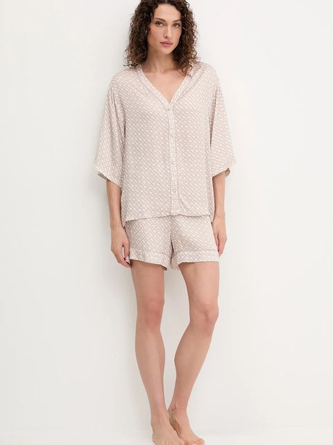 BOSS szorty piżamowe damska kolor beżowy 50545612