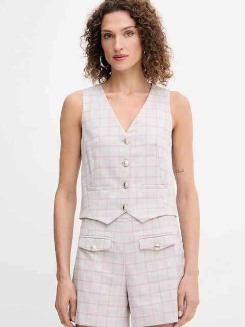 Morgan szorty damskie kolor szary wzorzyste high waist SHOLO.F