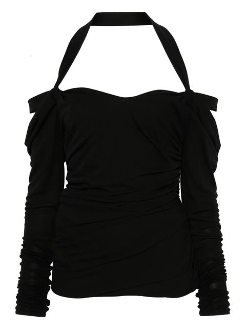 The Attico halterneck long-sleeves mini dress - Black - zdjęcie produktu nr 1