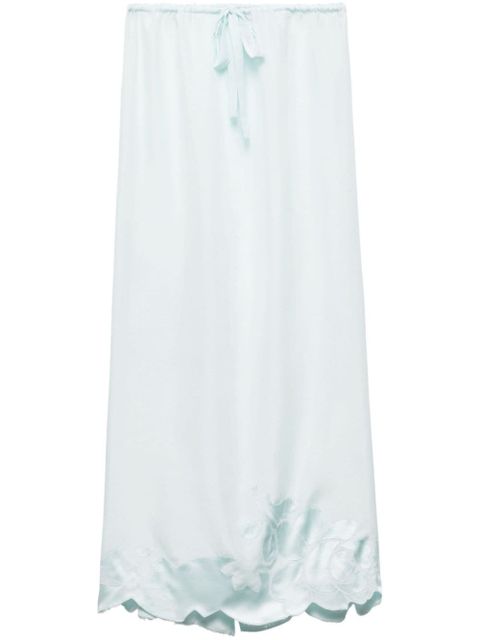 Prada embroidered habutai silk midi skirt - Green - zdjęcie produktu nr 1