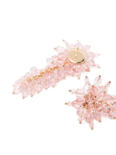 Self-Portrait beaded drop earrings - Gold