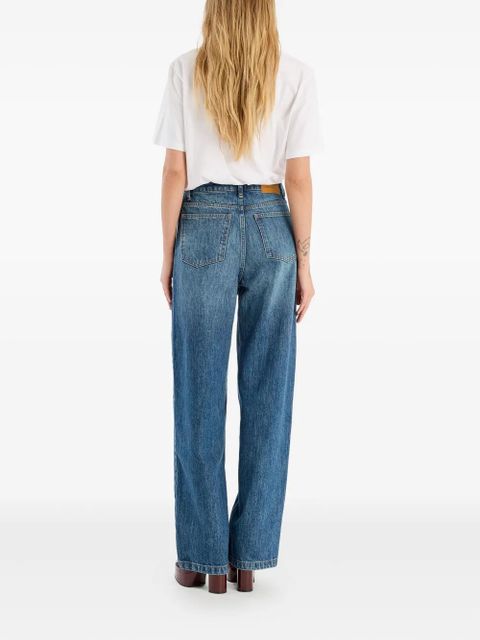 ROTATE BIRGER CHRISTENSEN logo-embroidery organic-cotton T-shirt - White