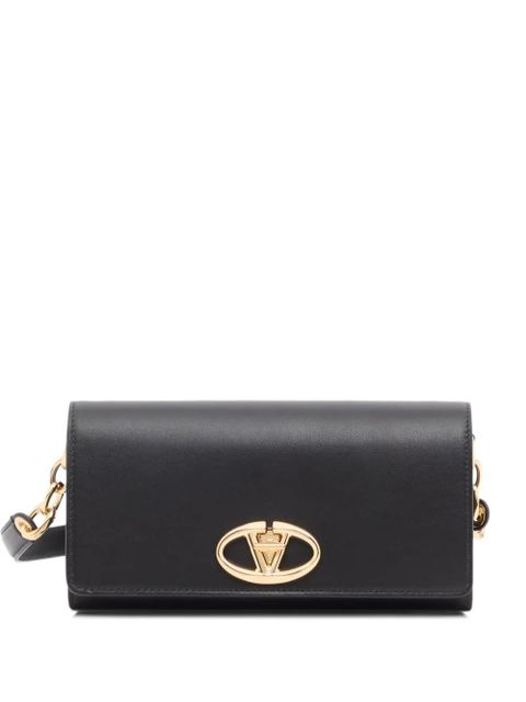 Valentino Garavani VLogo The Bold Edition wallet with shoulder strap in nappa leather - Black - zdjęcie produktu nr 1