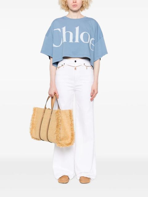 Chloé logo-print T-shirt - Blue