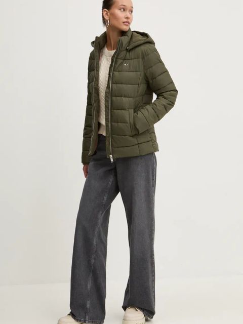 Tommy Jeans kurtka damska kolor zielony zimowa DW0DW18311