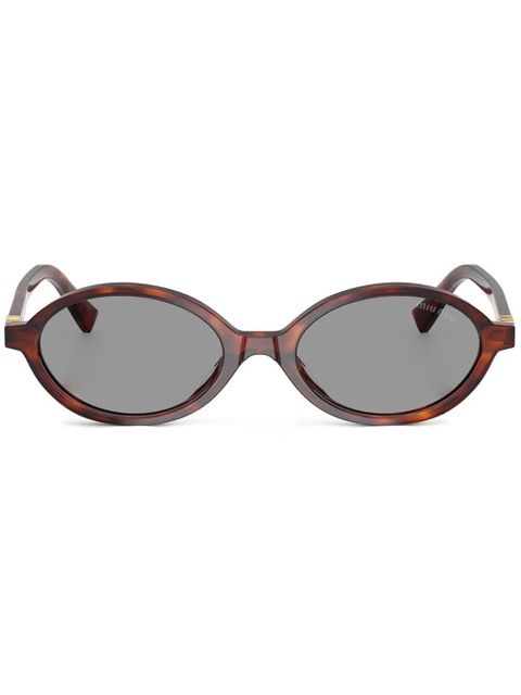 Miu Miu Eyewear oval-frame sunglasses - Brown - zdjęcie produktu nr 1
