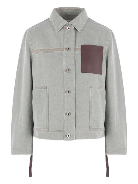 LOEWE patch-pocket denim jacket - Green - zdjęcie produktu nr 1