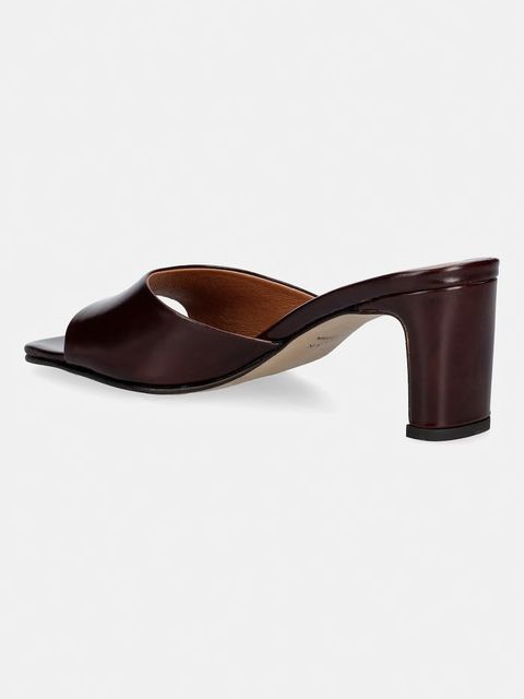 Jonak klapki skórzane DERIVE CUIR Marron foncé - zdjęcie produktu nr 2