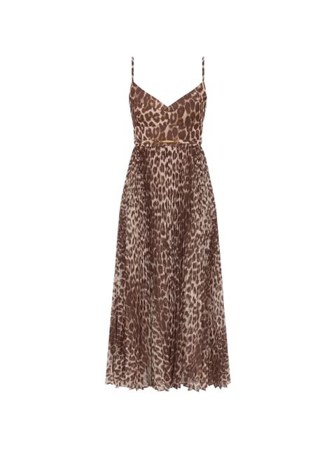 ZIMMERMANN Sunray pleated midi dress - Brown - zdjęcie produktu nr 1