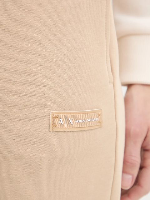 Armani Exchange spodnie dresowe kolor beżowy gładkie XW001287 AF16134