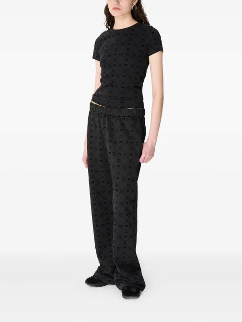 Marine Serre moonogram flocked T-shirt - Black - zdjęcie produktu nr 2