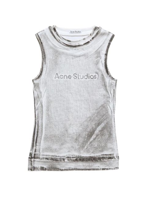 Acne Studios logo-print top - Grey - zdjęcie produktu nr 1