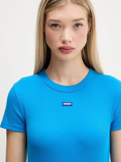 Hugo Blue t-shirt damski kolor turkusowy 50510749