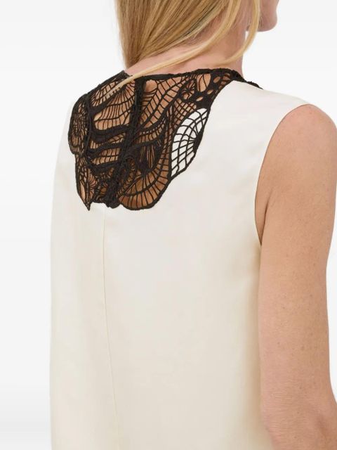 LouLou de Saison lace-applique sleeveless blouse - White