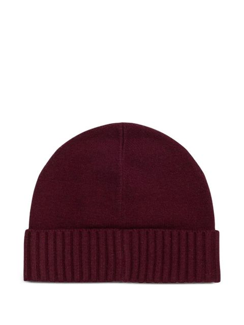 Lauren Ralph Lauren ribbed button beanie hat - Red