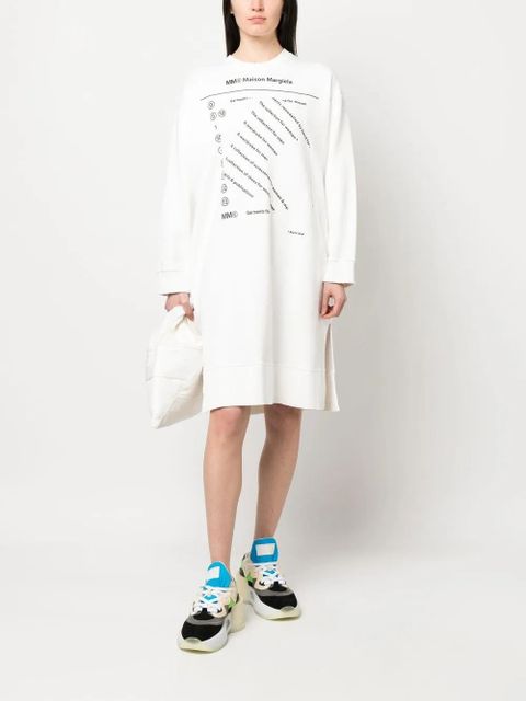 MM6 Maison Margiela logo print sweatshirt dress - White