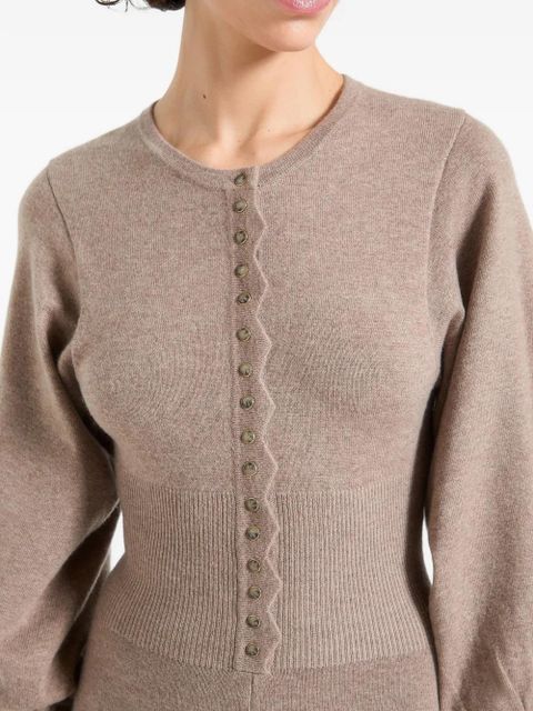 Manière De Voir Michele ribbed scalloped playsuit - Neutrals