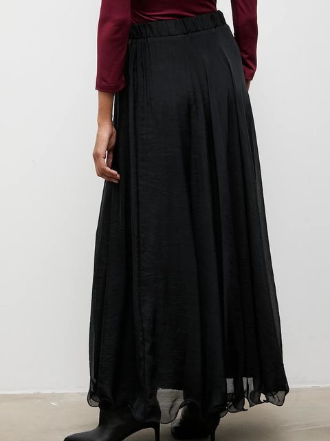 Answear.LAB spódnica kolor czarny maxi rozkloszowana