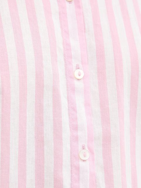 United Colors of Benetton koszula z domieszką lnu damska kolor różowy relaxed z kołnierzykiem klasycznym 58I5DQ08M