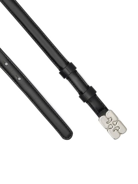 GANNI logo-buckle leather belt - Black - zdjęcie produktu nr 2