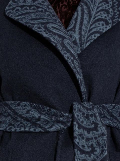 ETRO paisley-trimmed belted waistcoat - Blue