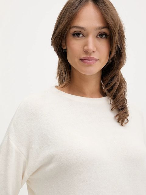 United Colors of Benetton longsleeve piżamowy damska kolor beżowy 3Q413M08A