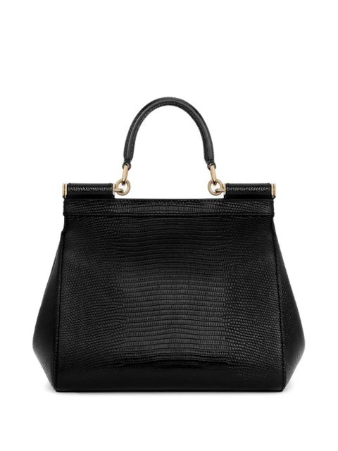 Dolce & Gabbana medium Sicily embossed-leather top-handle tote bag - Black - zdjęcie produktu nr 2