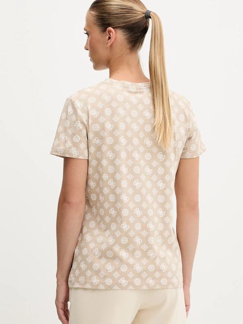 Guess t-shirt bawełniany PEONY damski kolor beżowy V5YI04 I3Z14
