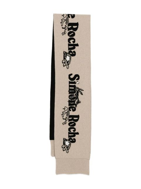 Simone Rocha logo-printed scarf - Brown - zdjęcie produktu nr 1