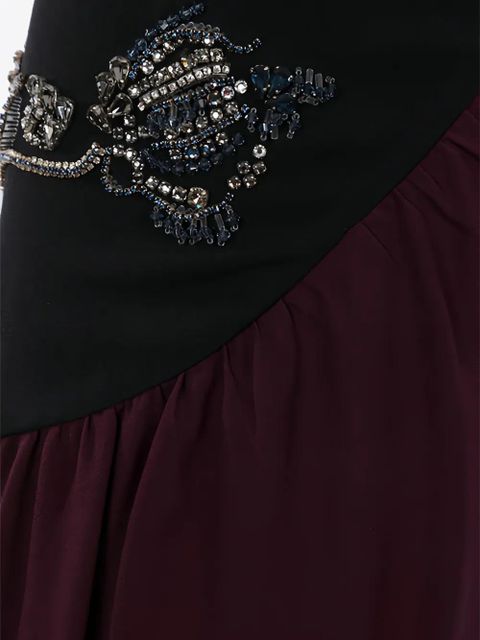 Prada crystal-embellished midi skirt - Red