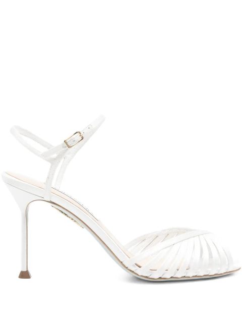 Aquazzura braided heeled sandals - White - zdjęcie produktu nr 1