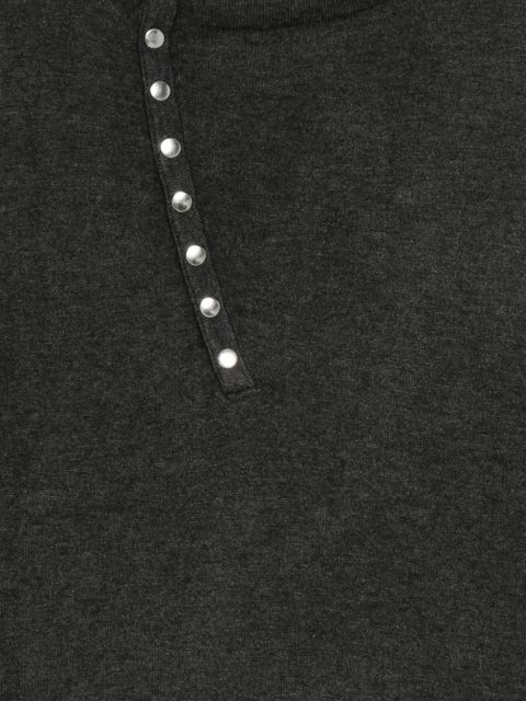 ISABEL MARANT Calsia high-neck stud-detail sweater - Grey