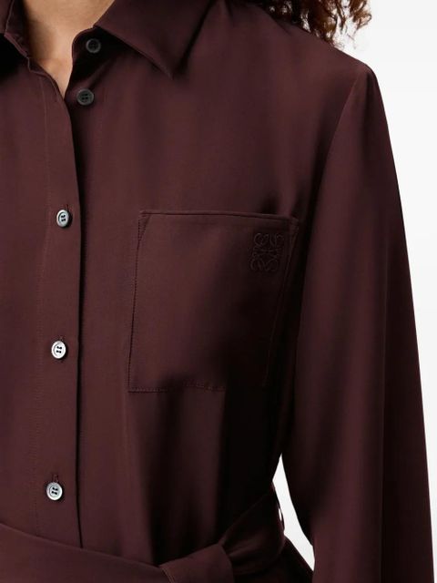 LOEWE Belted blouse in silk - Red