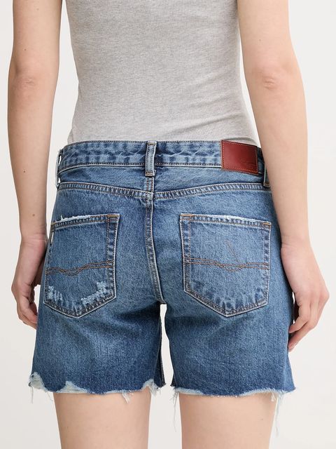 Pepe Jeans szorty jeansowe bawełniane REGULAR SHORT MW DISTRESSED