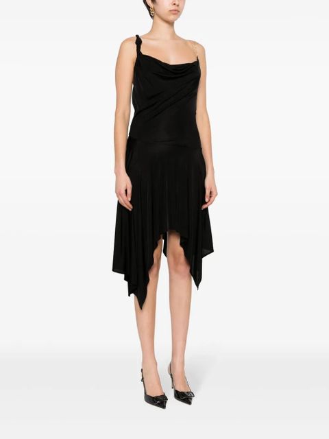 PINKO asymmetric cowl-neck midi dress - Black