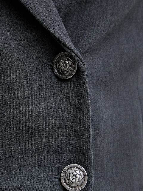 Guess marynarka JOANDRA kolor szary dwurzędowa gładka W5BN93 W2402