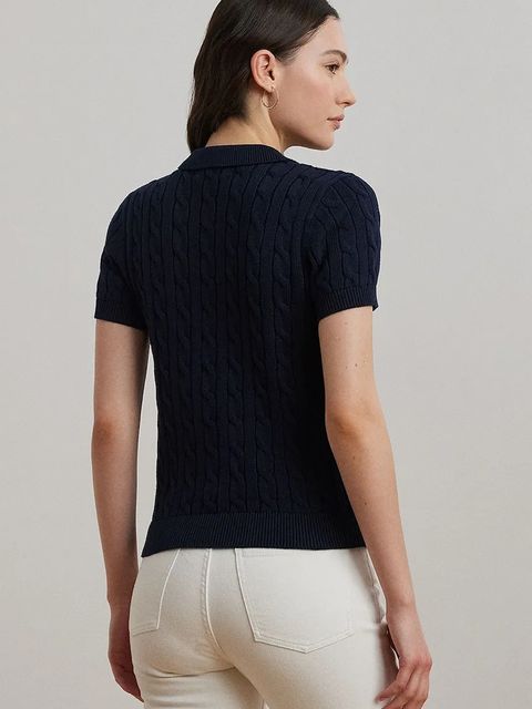 Lauren Ralph Lauren sweter bawełniany kolor granatowy 200932224