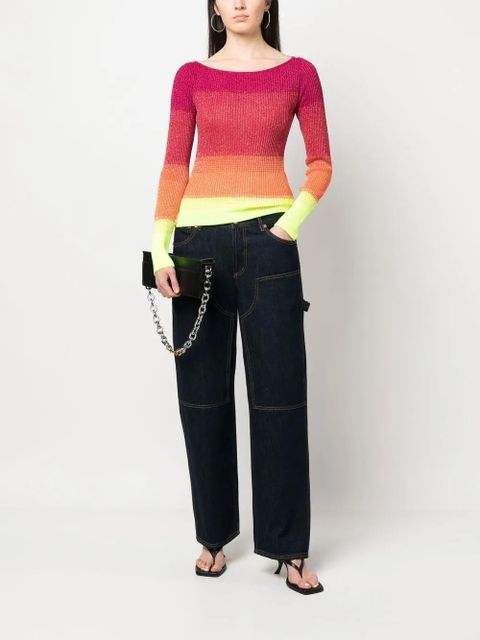 GCDS colour-block ribbed-knit jumper - Pink - zdjęcie produktu nr 2