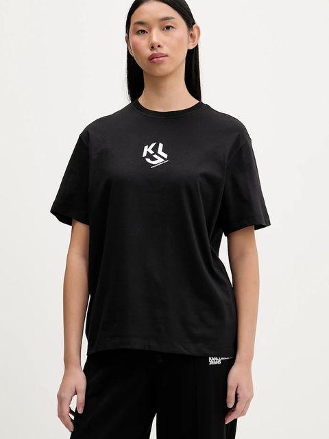 Karl Lagerfeld Jeans t-shirt damski kolor czarny B1W17086 - zdjęcie produktu nr 1