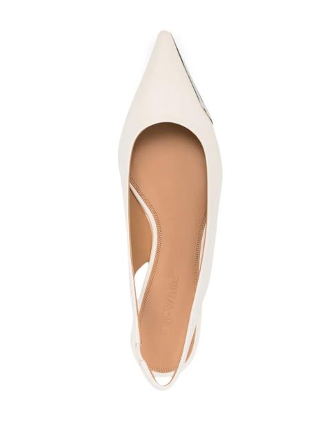 Off-White Allenframe leather ballerina shoes - Neutrals
