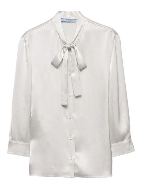 Prada pussy-bow silk shirt - Neutrals - zdjęcie produktu nr 1