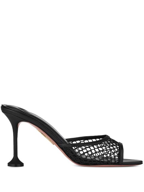 Aquazzura mesh-panel pointed-toe sandals - Black - zdjęcie produktu nr 1