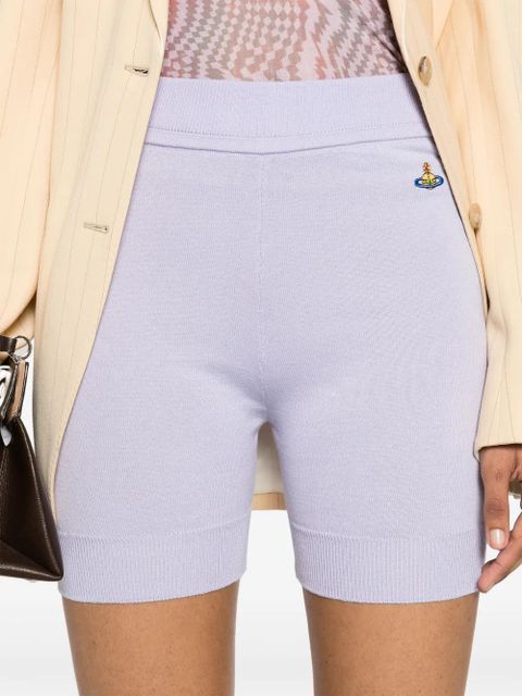 Vivienne Westwood Orb-embroidered knitted shorts - Purple