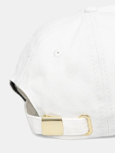 Versace Jeans Couture czapka z daszkiem bawełniana damska kolor biały z aplikacją 78HAZK32 ZG365